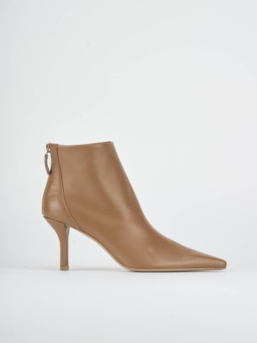 Botines de tacón alto tacón 6 cm marrón cuero