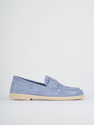 Mocasines tacón 1 cm jeans ante