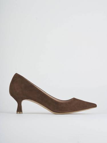 Décolleté tacco 5cm camoscio testa