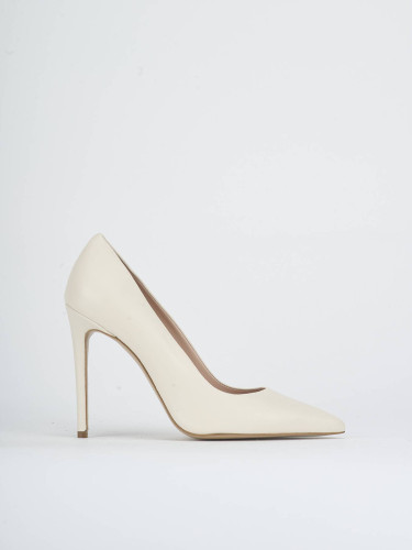 Pumps heel 10 cm beige leather