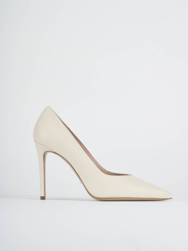 Pumps heel 9 cm beige leather