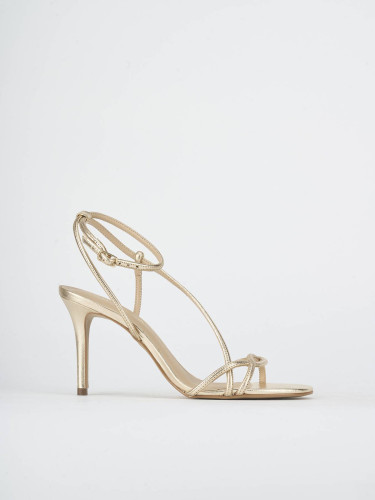 Sandalias de tacón alto tacón 8 cm oro laminado