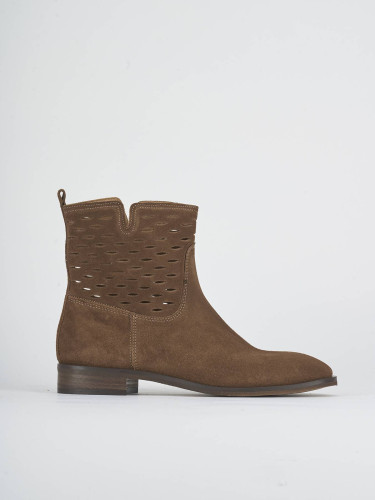 Stivaletti tacco 1cm camoscio testa