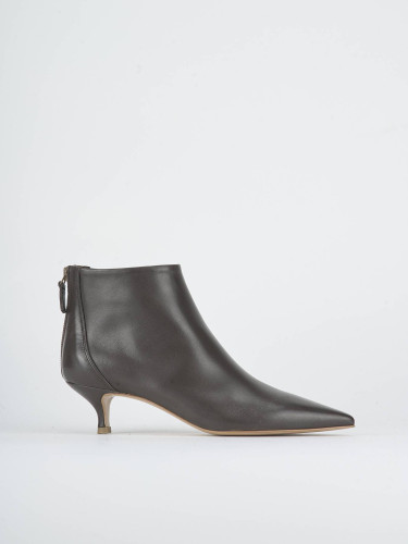 High heel ankle boots heel 5 cm dark brown leather
