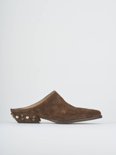 Sabot tacco 2cm camoscio testa