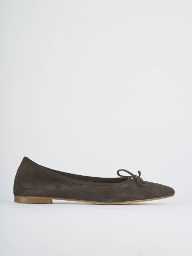 Bailarinas tacón 1 cm marrón oscuro ante