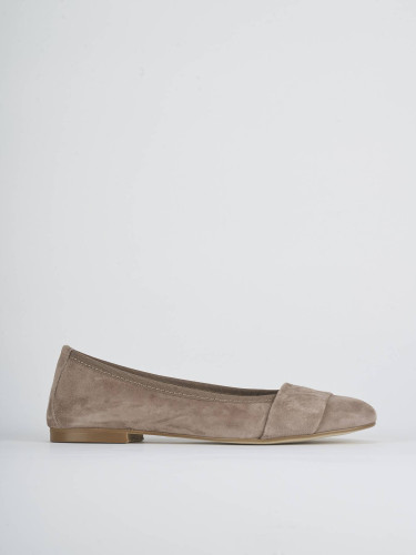 Flat shoes heel 1 cm brown suede