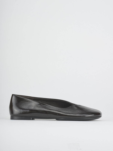 Bailarinas tacón 1 cm marrón oscuro charol