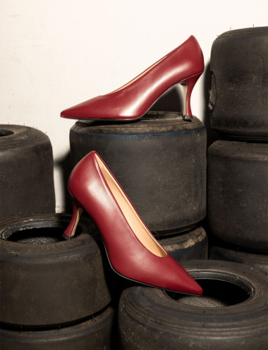 Pumps heel 7 cm bordeaux leather