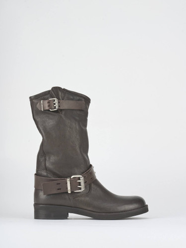Stivali tacco 2cm pelle testa