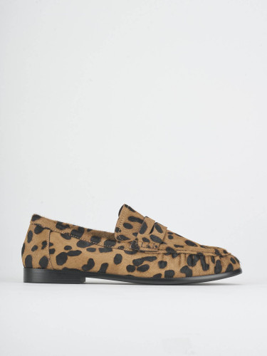 Loafers heel 1 cm brown horsy