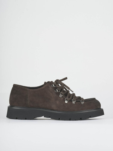 Lace-up shoes dark brown suede