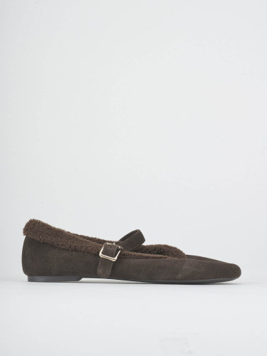 Ballerine tacco 1cm camoscio testa