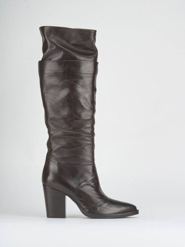 Stivali tacco 8cm pelle testa