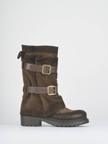 Stivali tacco 3cm camoscio testa