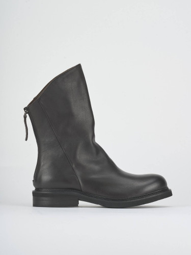 Low heel ankle boots heel 2 cm dark brown leather