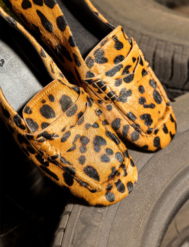 Loafers heel 1 cm brown horsy