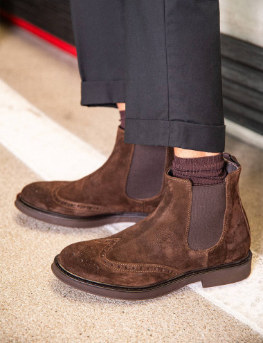Ankle boots dark brown suede