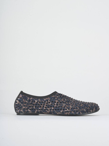 Ballerine tacco 1cm tessuto multicolor
