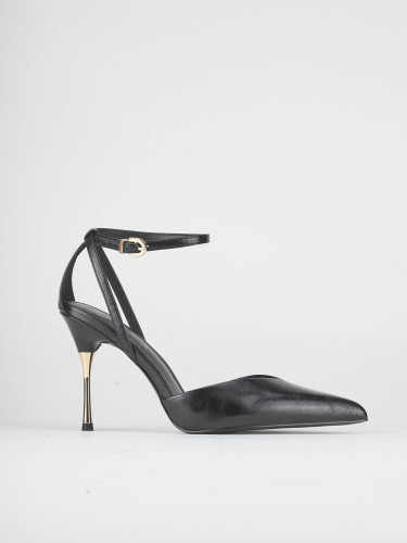 Décolleté tacco 9cm pelle sostenibile nero