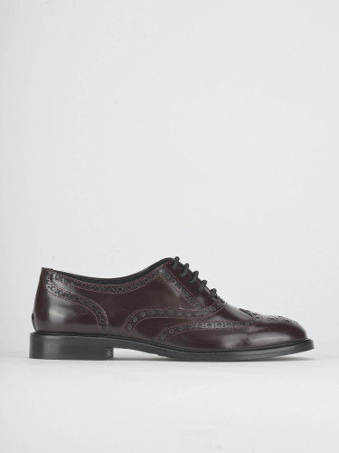 Lace-up shoes heel 1 cm bordeaux leather