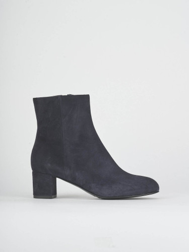 High heel ankle boots heel 6 cm blu suede