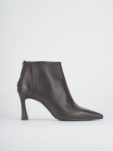 High heel ankle boots heel 8 cm bordeaux leather