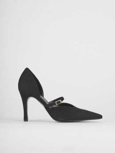 Pumps heel 7 cm black suede