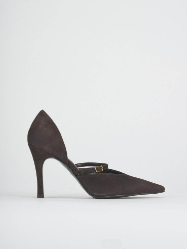 Décolleté tacco 7cm camoscio testa