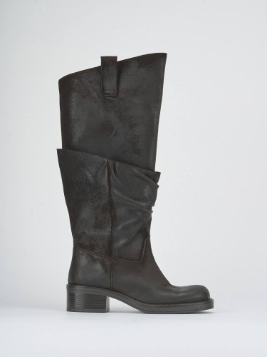 Stivali tacco 4cm camoscio testa