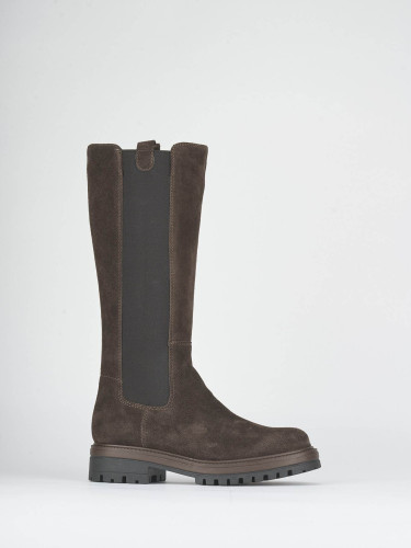 Stivali tacco 2cm camoscio testa