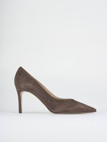 Décolleté tacco 7cm camoscio testa