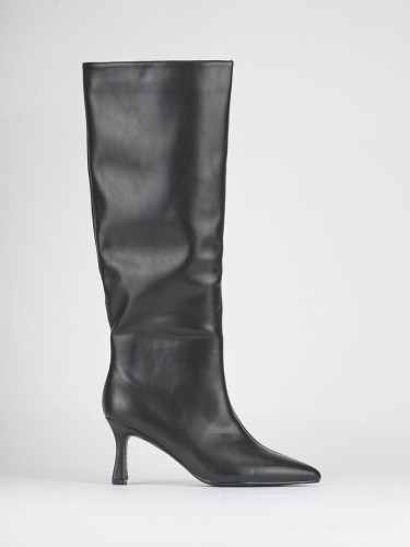 Stivali tacco 7cm pelle nero