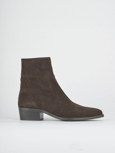 Stivaletti tacco 2cm camoscio testa