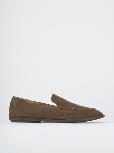 Loafers heel 1 cm dark brown suede