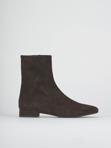Low heel ankle boots heel 2 cm dark brown suede
