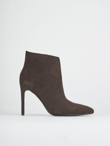 High heel ankle boots heel 11 cm dark brown suede