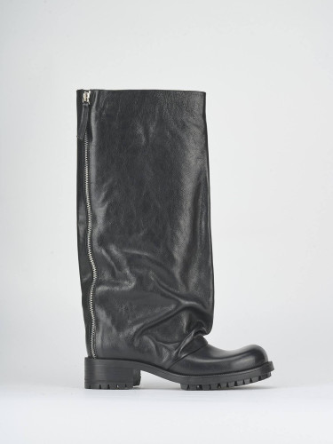 Stivali tacco 4cm pelle nero