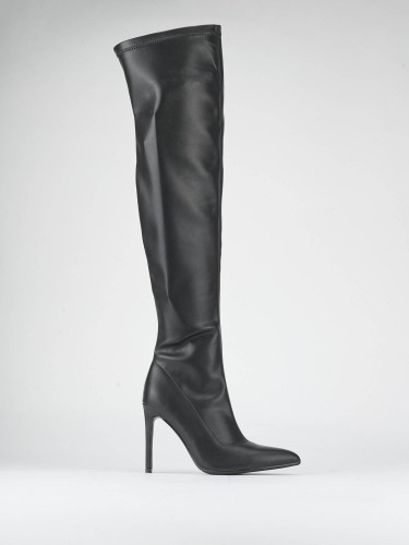 Stivali tacco 10cm pelle nero