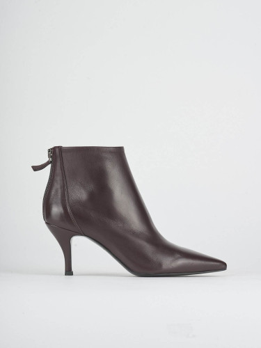 High heel ankle boots heel 7 cm bordeaux leather