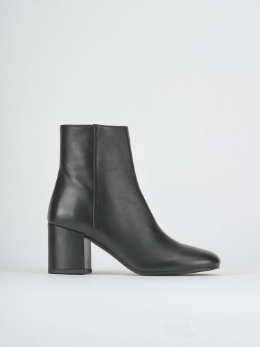 Botines de tacón alto tacón 7 cm negro cuero