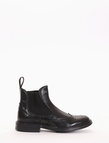 Botines tacón 2 cm negro cuero
