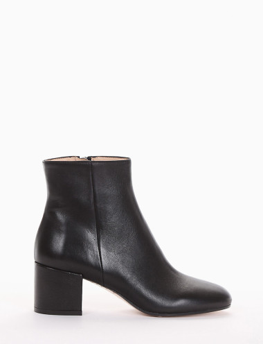 Botines de tacón alto tacón 5 cm negro cuero