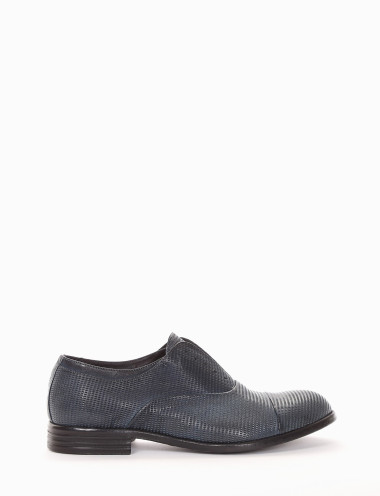 Zapatos de cordones tacón 2 cm azul cuero