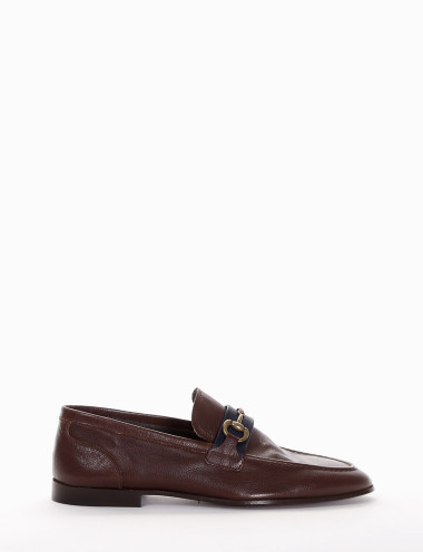 mocassino tacco 2 cm marrone
