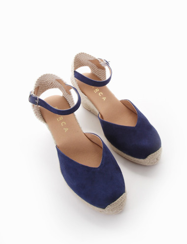 sandalo espadrilas zeppa 6 cm blu