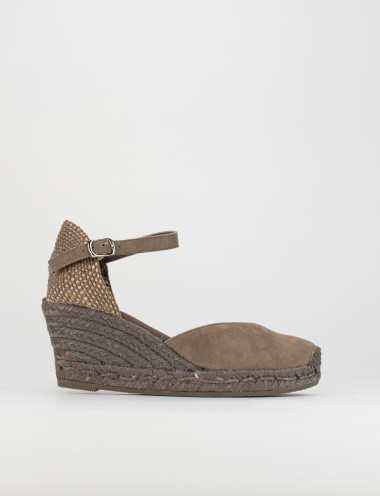 Espadrillas heel 6 cm beige chamois