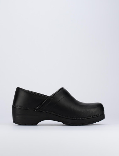 Mocasines tacón 4 cm negro cuero