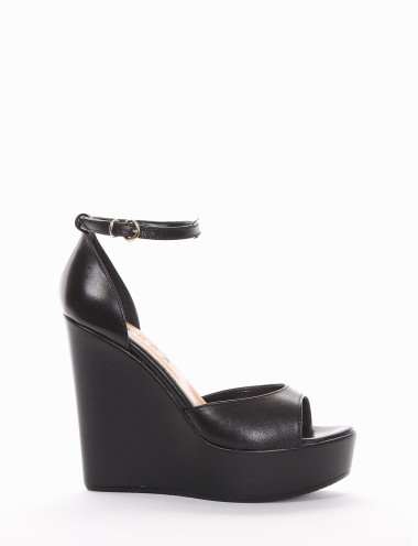 sandalo zeppa 13 cm nero