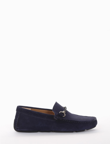 Mocasines azul ante